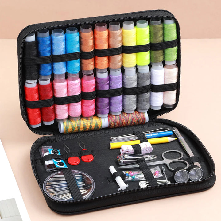 Sewing Kit Complete Set with Threads Needles Scissors Tape Measure Buttons and More for DIY Handcraft Projects Home and Travel