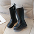 Winter Baby Girls Boots Fashion Warm Plush 2025 New Kids Biker Boots Outdoor Non-slip Retro High Top Princess Girls Causal Shoes