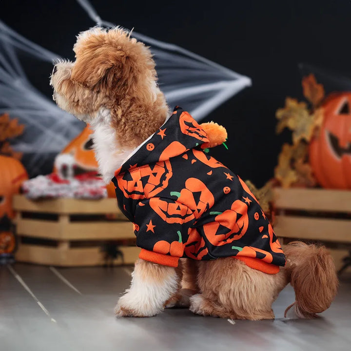 Halloween Pet Clothes Dog Cat Pumpkin Hoodie Halloween Party Supplies