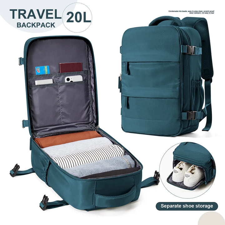 Travel smart – no extra fees!
Ryanair-approved 40x20x25 cabin backpacks. Perfect for business, college, and travel. Waterproof, stylish, and underseat-ready. ✈️🎒