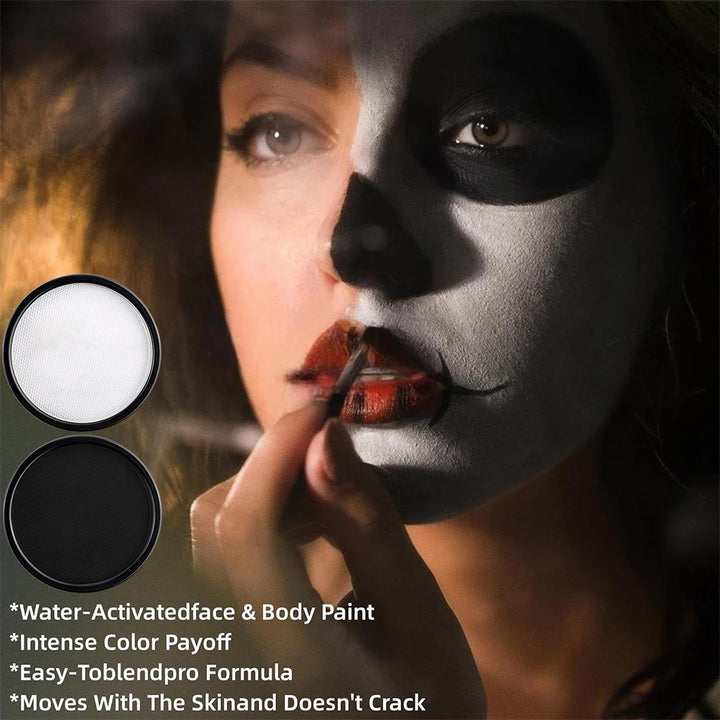 30g Monochrome Water Soluble Face Body Paint Vibrant DIY Makeup for Christmas Parties Long-Lasting Professional Quality Cosmetic
