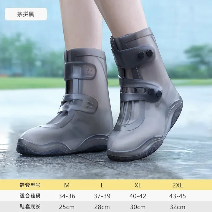 Kids Rain Shoes Cover Non-Slip Thick Bottom Wearable Soft Sole Convenience Fold Portable Waterproof Toddler Rainboots Fashion