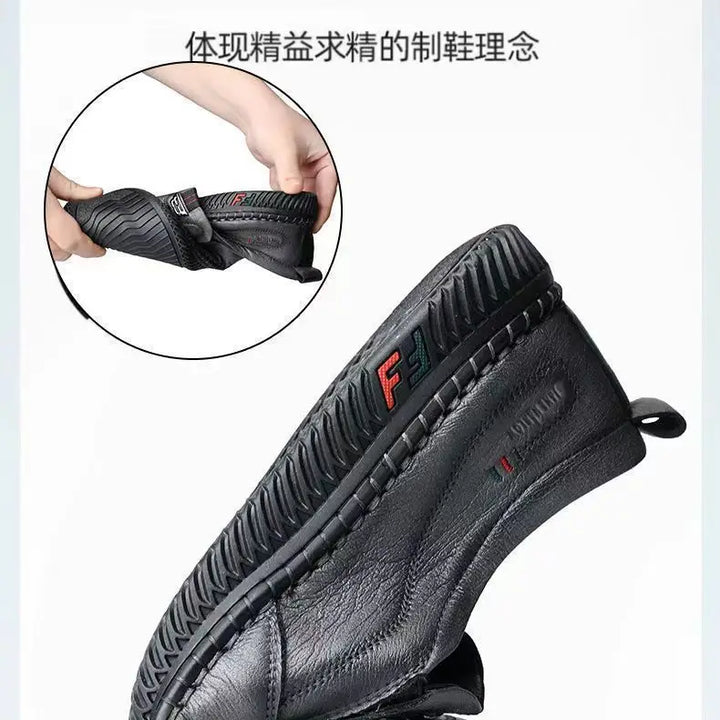 Mens PU Leather Loafers Non Slip Walking Flats Breathable Outdoor Slip on Casual Shoes for Male Work Office Driving Sneakers2