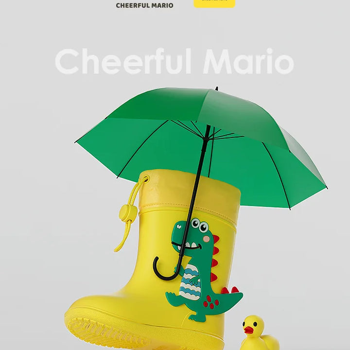 Kids Girl Boy Rain Boots Waterproof Toddler Rainboots Children's Shoes Rubber Boots Kids Baby Cartoon Dinosaur Water Shoes Boots