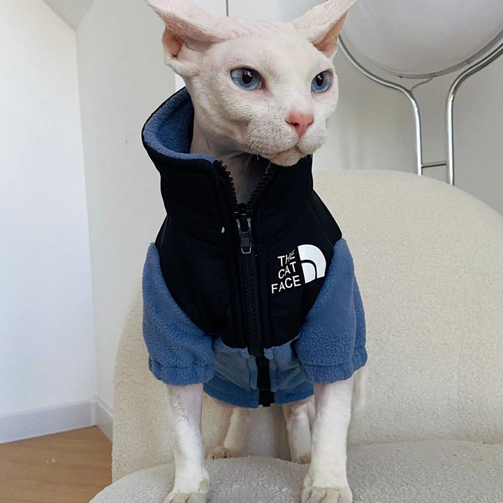Luxury Winter Undershirt for Sphynx Cat Reflective Pet Clothes Reflective Pet Clothes Cat Jacket Devon Rex Sweatshirt in Autumn