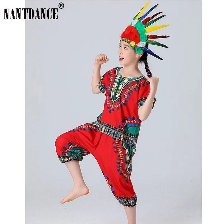 Halloween Cosplay Costume Children Savage Caveman Costumes Boy Leopard Flintstone African Tribal Hunter Indians Clothing Girl