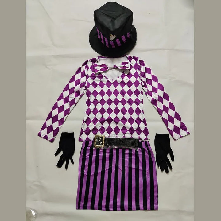 Halloween Alice In Wonderland Clock Mad Hatter Cosplay Costume Sexy Adult Women Magic Show Tuxedo Fancy Dress