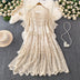 OCEANLOVE Hook Hollow Out  Dress Spring Summer Beach Style Knitted  Fashion Elegant Loose Long Dress