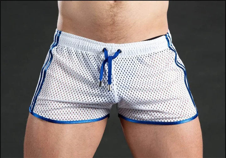 Men Shorts Sport Cool Running Shorts Quick Dry Grid summer Workout Short Pants Breathable Men Fashion Training Swim Beach Shorts