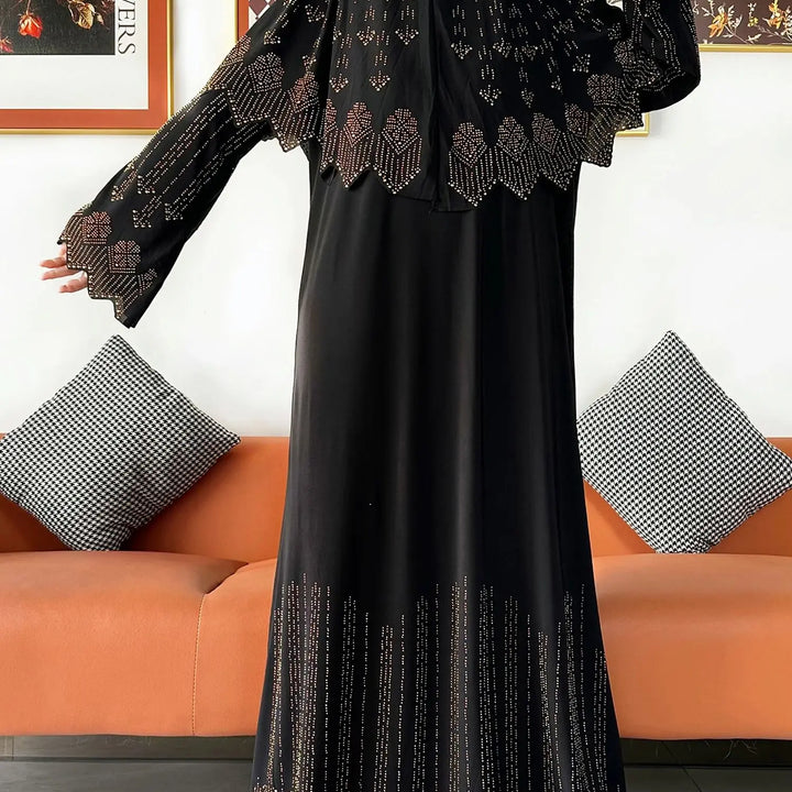 Two Piece Set Hijab Prayer Clothes Muslim Abaya Set Women Prayer Garment Dress Hijab Long Khimar Long Dress Sets Islamic Ramadan