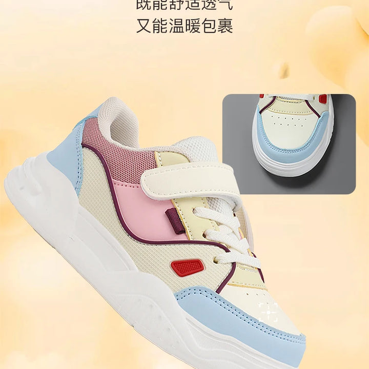 Kids Spring Sneakers Girls School Casual Shoes Outdoor Breathable Running Shoes Light Soft Tenis Pink Non-slip Children Shoes