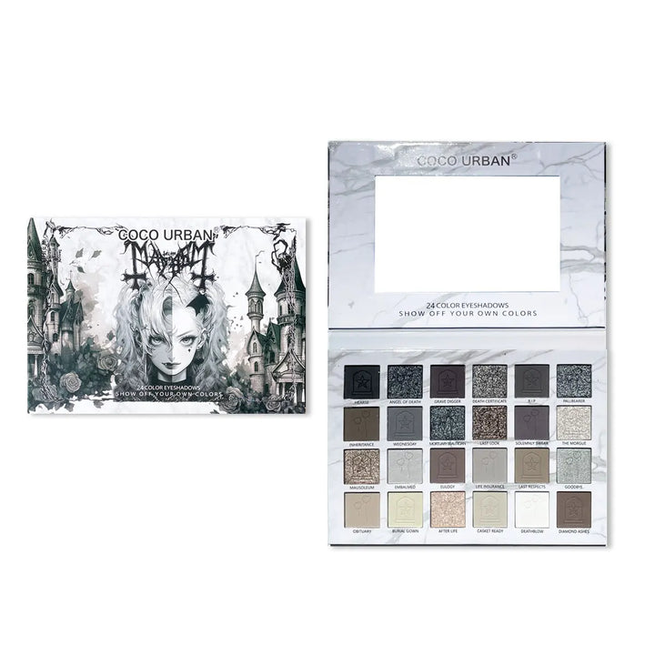 24 colors matte Dark punk eyeshadow for Halloween