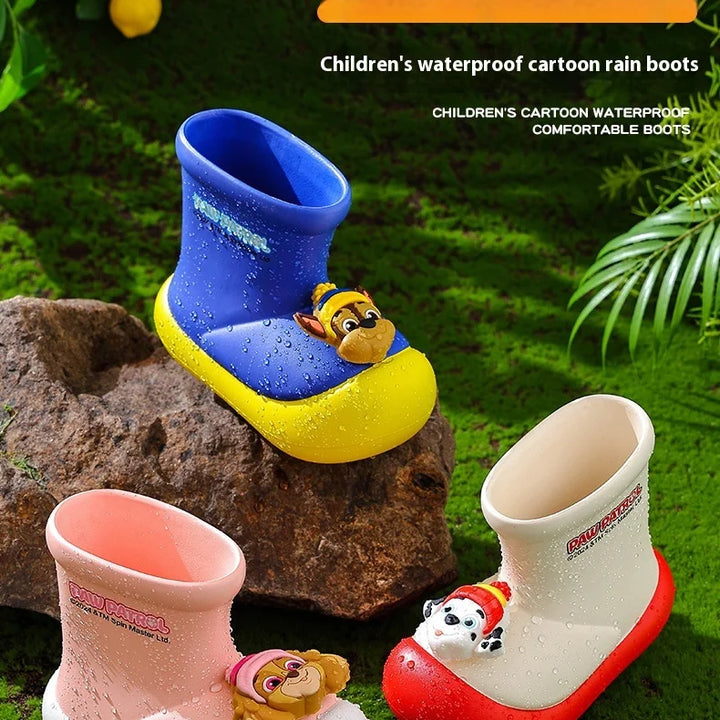 Paw Patrol Kids' Rain Boots For Boys Girls Toddler Lightweight Anti Slip Baby Water Shoes Kindergarten Cute Waterproof Footwear