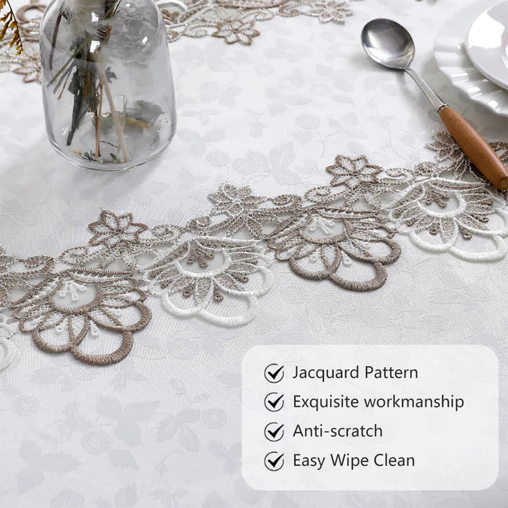 Elegance for Every Occasion
This white floral lace embroidered tablecloth adds a touch of sophistication to any setting. Waterproof, versatile, and perfect for dining tables, weddings, or home décor. ✨🍽️