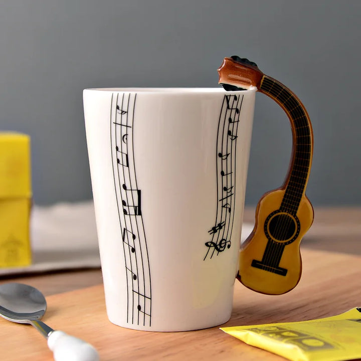 Dropshipping Ceramic Mugs Guitar Mug Musical Instrument Musical Note Shapes Coffee Mugs Milk Tea Cups Drinkwars for Kitchen Tool