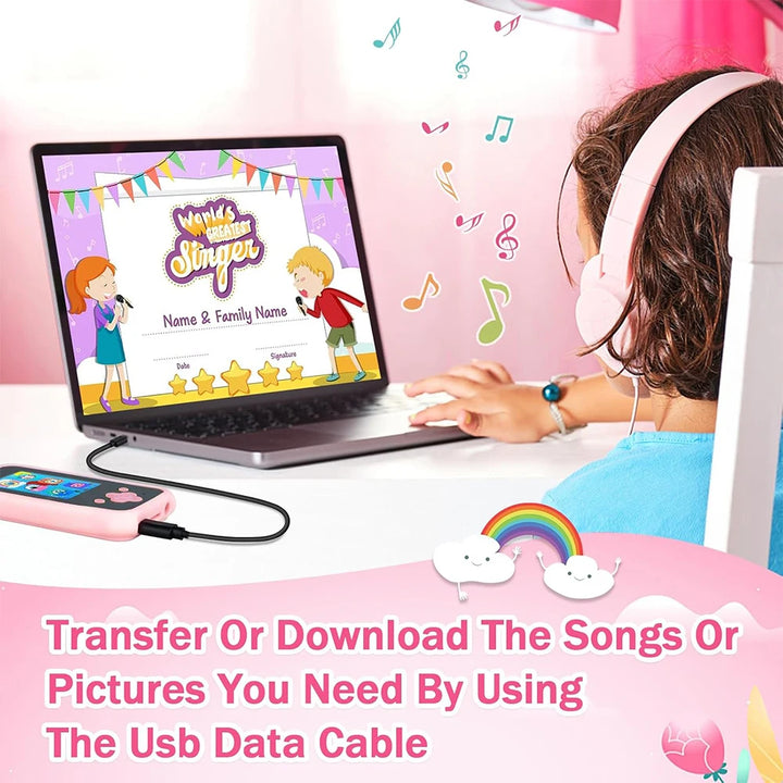 Children Phone Camera Toys Mp3 Music Player Puzzle Games Tooddler Leaning Toys for Girls Boys Age 3-10 Birthday Gifts With 32G