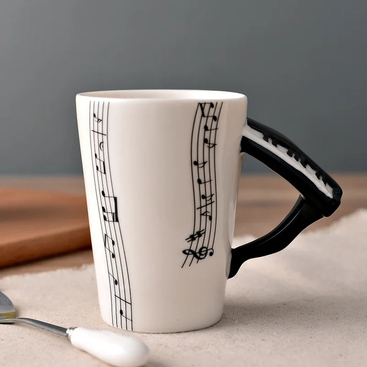 Dropshipping Ceramic Mugs Guitar Mug Musical Instrument Musical Note Shapes Coffee Mugs Milk Tea Cups Drinkwars for Kitchen Tool