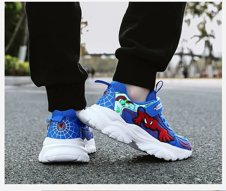 Kids Sneakers Boys Tennis Shoes Comfortable Mesh Shoes Lightweight Outdoor Children's Sports Walking Black Blue Shoes Size 27-37