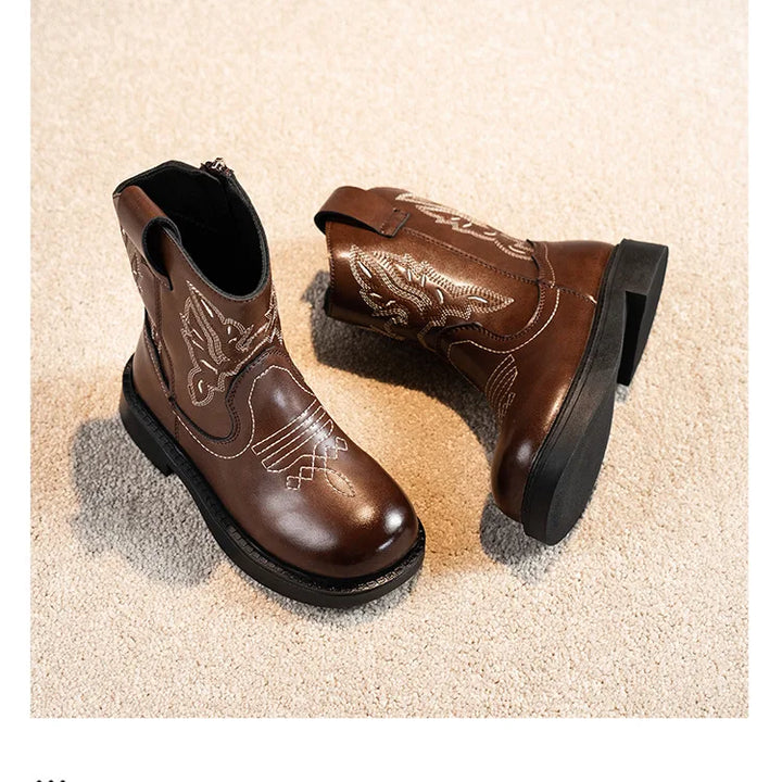 Zapatos Niña Girls Boots Waterproof Cowboy Boots Childrens New Fashion Short Anti Slippery Boot Thick  Boot Kids Boot Botas Niña