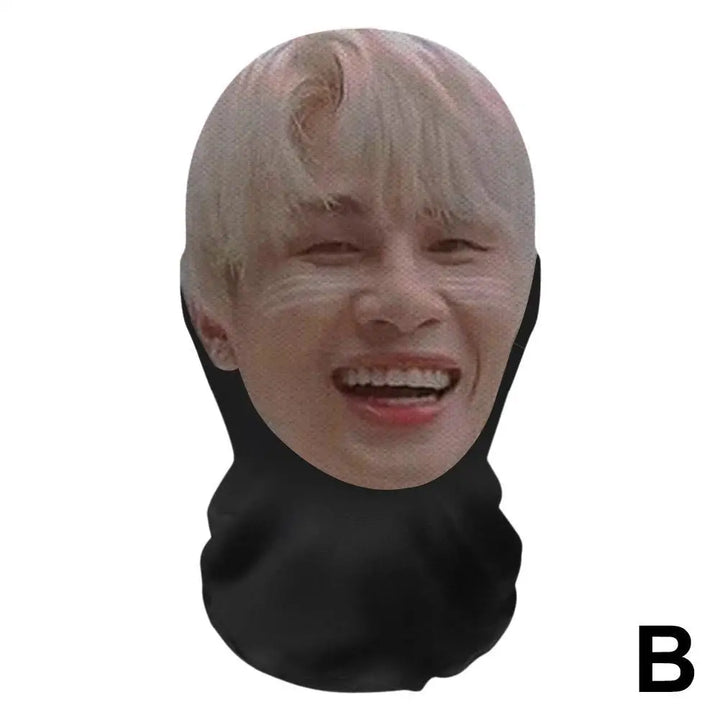 Halloween Cosplay Headwear Fashion Hip Hop Hood Hat Headgear 3D Full Face Mask Elastic Mesh Celebrity Face Mask for Party