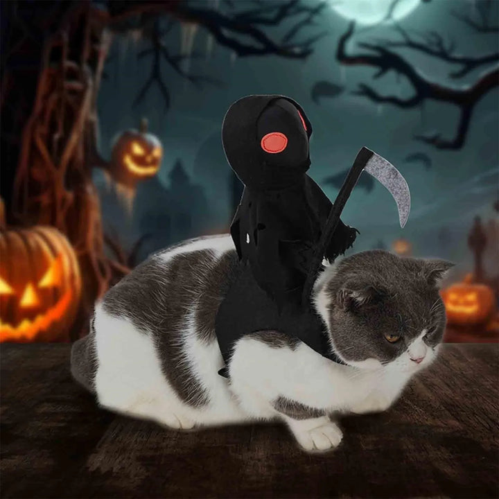 Halloween Pet Transformation Costumes For Dogs & Cats,Holiday Weird Vests Dark Scythe Knight Harvest Transformation Costumes