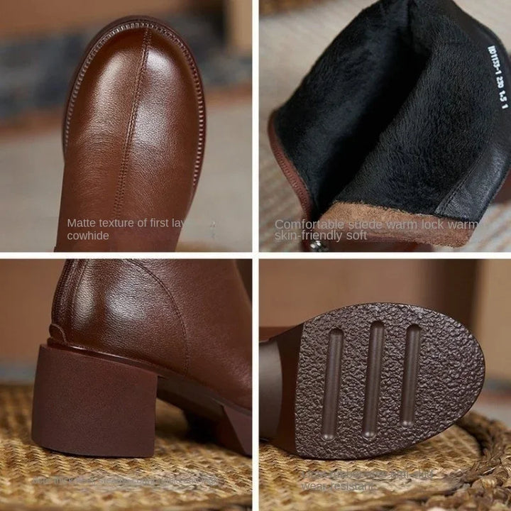 Women's Shoes Chelsea Boots Woman Winter 2024 Cute Trend Elastic Half Promotion Genuine Leather On Offer With High Quality New