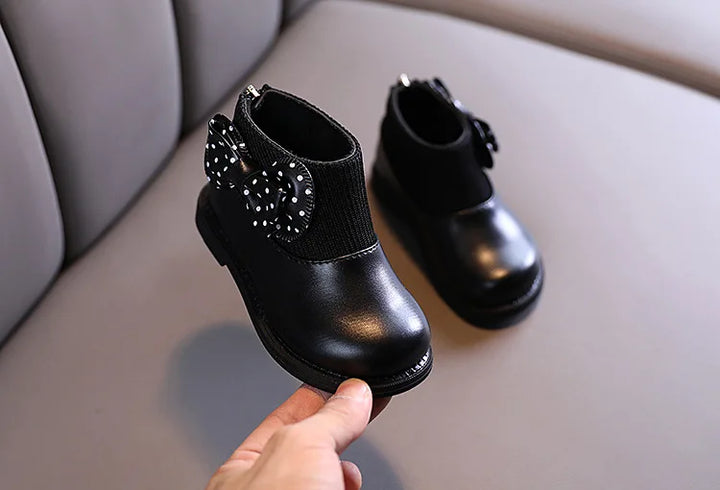 ботинки Kid Shoe Kid Plush Fashion Boots 2023 New Soft Leather Boot Versatile Ankle Boot Soft Soled Girl Boots Kids Cotton Boots