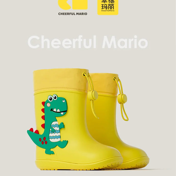 Kids Girl Boy Rain Boots Waterproof Toddler Rainboots Children's Shoes Rubber Boots Kids Baby Cartoon Dinosaur Water Shoes Boots
