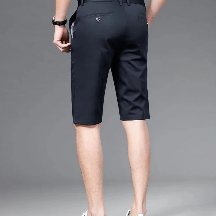 Casual Shorts Men Summer New Fashion Business Straight Elastic Thin Short Pants High Quality Smart Casual Trousers Male Clothes