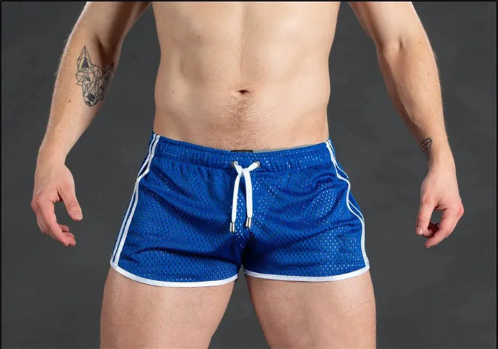 Men Shorts Sport Cool Running Shorts Quick Dry Grid summer Workout Short Pants Breathable Men Fashion Training Swim Beach Shorts