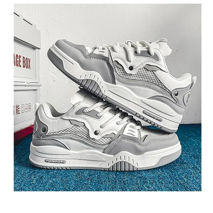 Men's Vulcanized Shoes Trendy Personalized Teenagers Casual Shoes Round Toe Lace-Up Plus Size Platform Shoes Men Shose For Sale