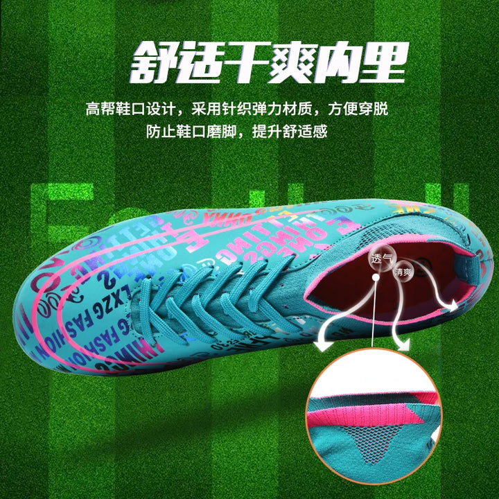 2025 New Hot Sale Football Boots Child Sneakers High Top AG Soccer Shoes Boys Outdoor Grass Training Shoes For Kids chuteiras de