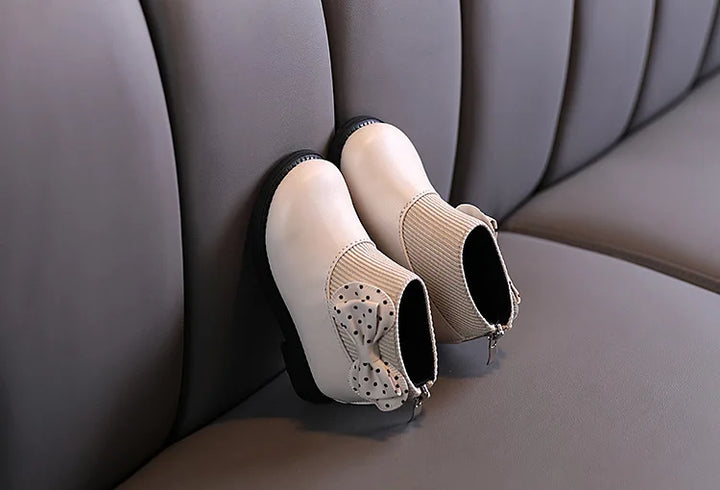 ботинки Kid Shoe Kid Plush Fashion Boots 2023 New Soft Leather Boot Versatile Ankle Boot Soft Soled Girl Boots Kids Cotton Boots