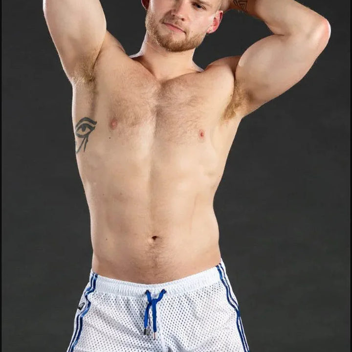 Men Shorts Sport Cool Running Shorts Quick Dry Grid summer Workout Short Pants Breathable Men Fashion Training Swim Beach Shorts