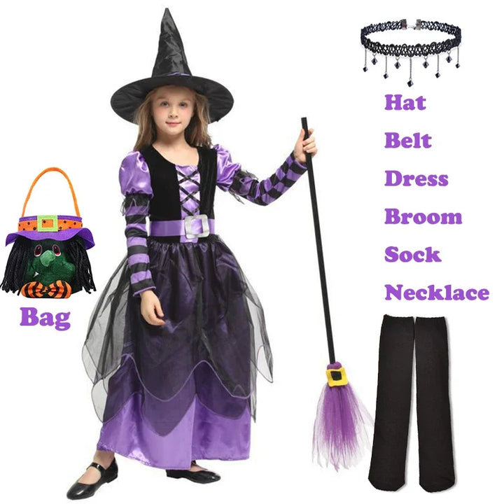 💜🎃 A Spell of Style! 🪄
Charming purple witch dress with mesh long sleeves, matching hat & broom — perfect for Halloween parties, school carnivals, or magical dress-up! ✨
🛒 Shop now!