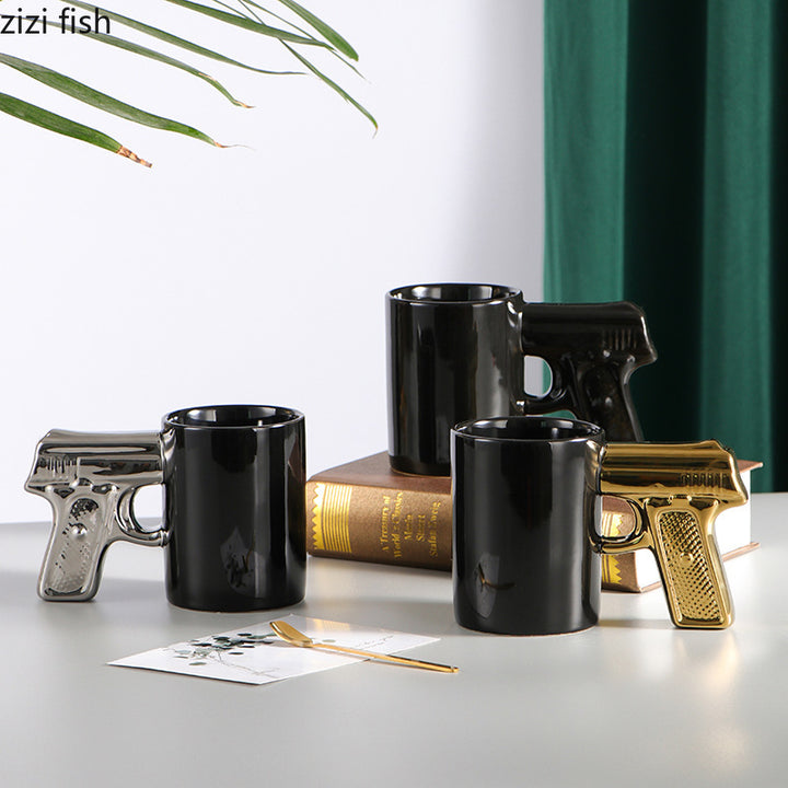 Creative Pistol Ceramic Mug Water Cup Coffee Mugs Milk Tea Cups Afternoon Tea Cup Milk Mugs Couple Breakfast Cups Tea Mugs
