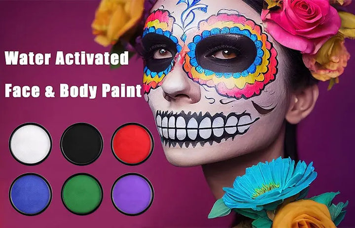 30g Monochrome Water Soluble Face Body Paint Vibrant DIY Makeup for Christmas Parties Long-Lasting Professional Quality Cosmetic