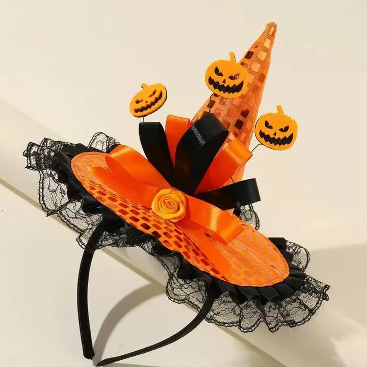 Halloween Headband Funny Pumpkin Hat Magic Hat Children Youth Fashion Trend Holiday Decorations Party Show Hair Accessories