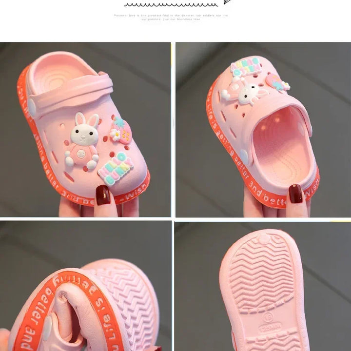 kids baby Girls Summer Sandals: Soft Sole Toddler children Indoor Slippers Cartoon Boys Breathable Hollow Shoes