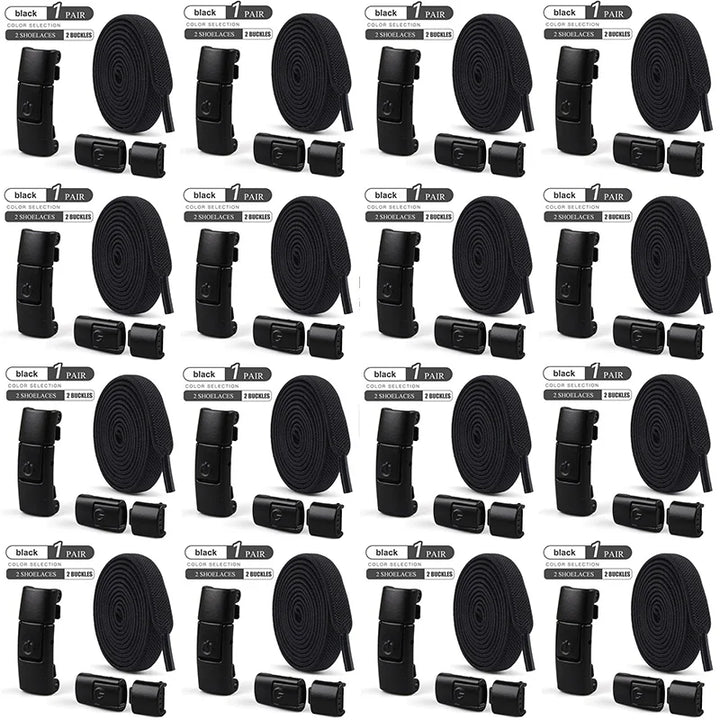 8mm No Tie Shoe Laces Press Lock Shoelaces Without Ties Elastic Laces Sneaker Kids Adult Widened Flat Shoelace for Shoes