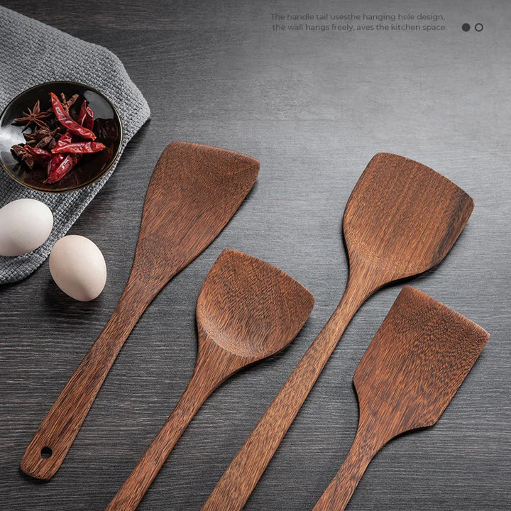 Kitchen Utensils Set Non-Stick  Cookware for Kitchen Wooden Handle Soup spoon spatula Rice spoon shovel Kitchen Accessories