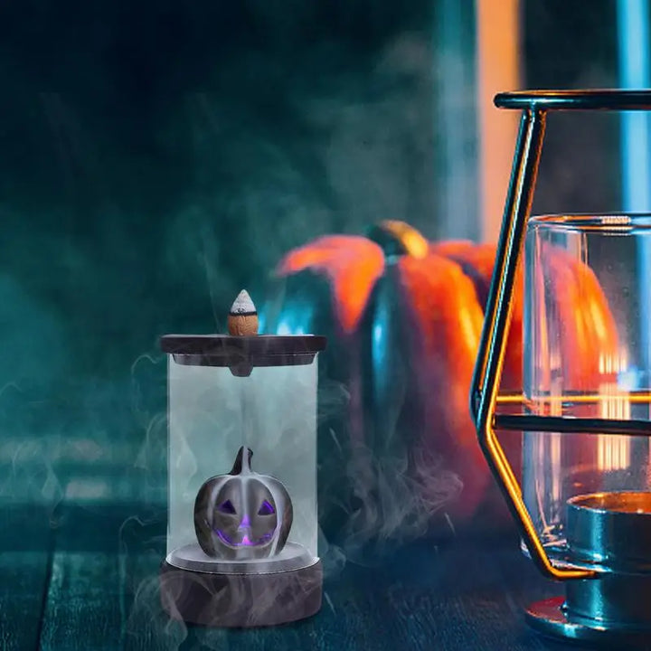 Halloween Backflow Incense Burner Stylish Non-Slip Misty Fountain Festive Pumpkin Decor Aromatherapy Home Decoration For Desk