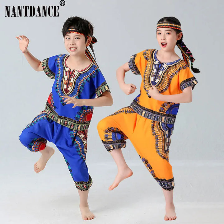 Halloween Cosplay Costume Children Savage Caveman Costumes Boy Leopard Flintstone African Tribal Hunter Indians Clothing Girl