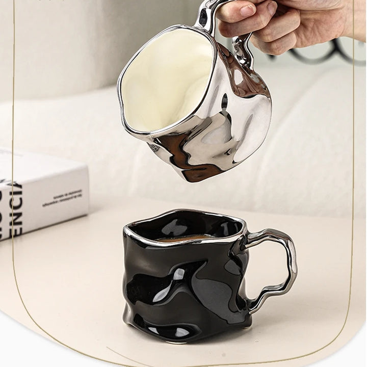 Irregular Ceramic Mugs Creative Coffee Cups Couple's Home Cups Ceramic Mugs Living Room Drinking Utensils Ceramic Mugs Gifts
