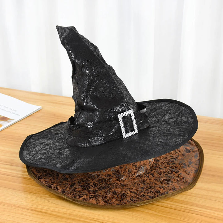 Halloween Witch Wizard Black Hat Party Cosplay Costume Headgear Devil Cap Prop Halloween Party Decoration Supplies For Women Men