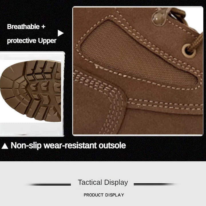 New Brand Leather Man Tactical Combat Boots Men Outdoor Hiking Desert Boots Breathable Male Ankle Boots