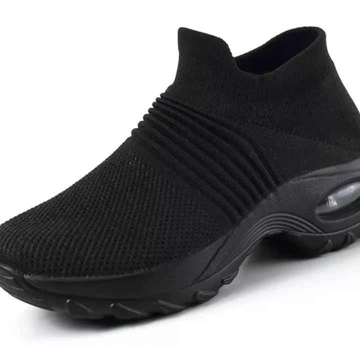 Women's Walking Shoes Fashion Air Cushion Thick Bottom Sneakers Slip-on Lightweight Breathable Casual Shoes