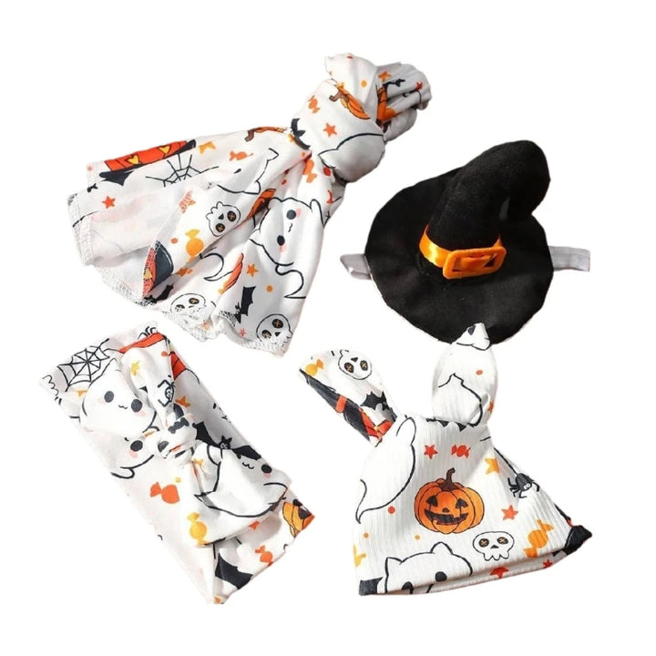 Baby Photography Props Halloween Themed Outfit Pumpkin Printed Costume for Baby