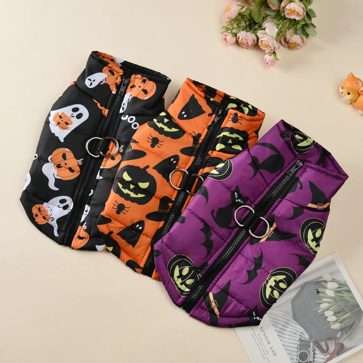 Halloween Dog Clothes Winter Warm Puppy Vest Jacket For Small Dogs Cats Outdoor Waterproof Pet Coat Chihuahua Costume Apparel