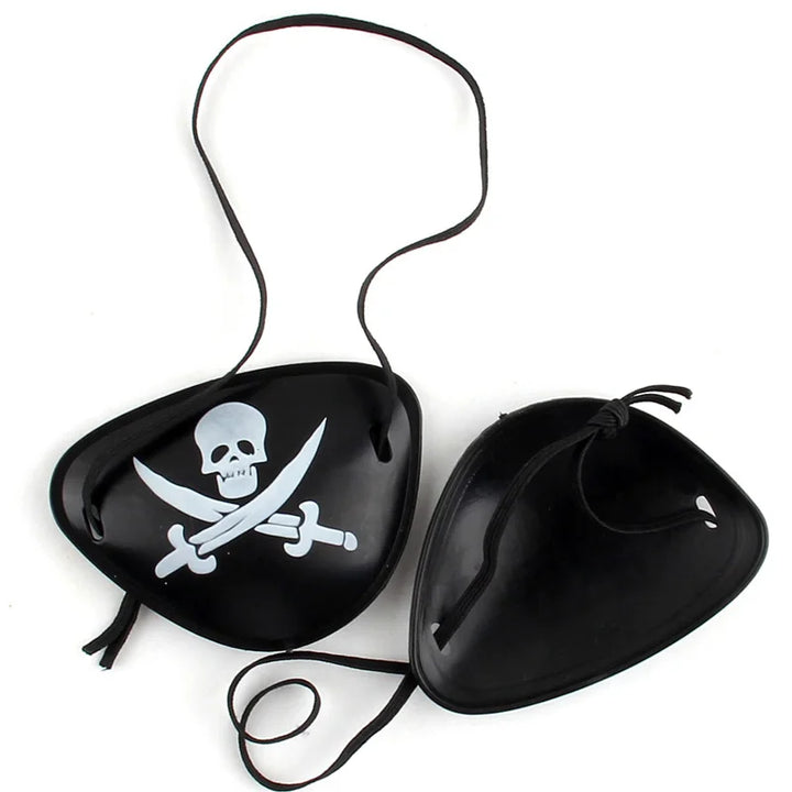 Adults Black Pirate Hats with Skull Pattern Halloween Cosplay Props Parties Caribbean Pirate Costume Hats LED Glowing Party Hat